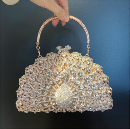 Large Peacock Diamond Every Night Bags Luxury