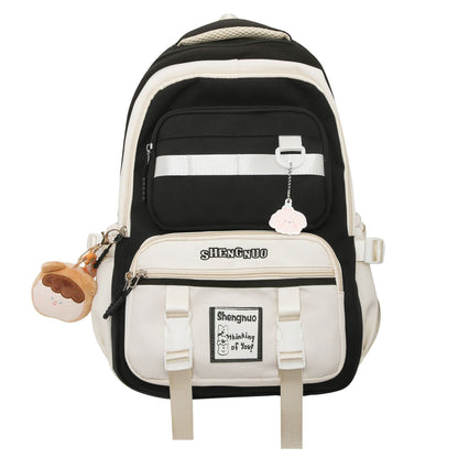 Student Versatile Contrast Color Large Capacity Backpack