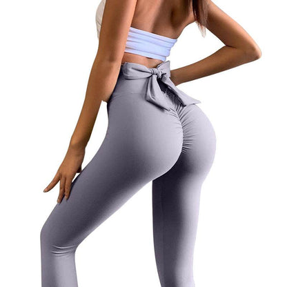 Women's Fashionable Hip-lifting Bow Fitness Trousers - Shanilia