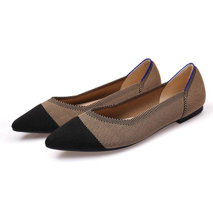 Women's Soft Flyknit Pointed Flat Shoes | Fashionable & Comfortable - Shanilia