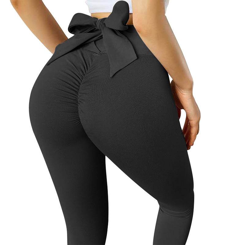 Women's Fashionable Hip-lifting Bow Fitness Trousers - Shanilia