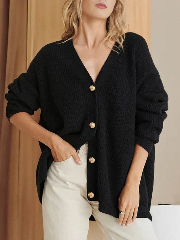 Women's Solid Color Cardigan Sweater Coat | Comfort and Style - Shanilia