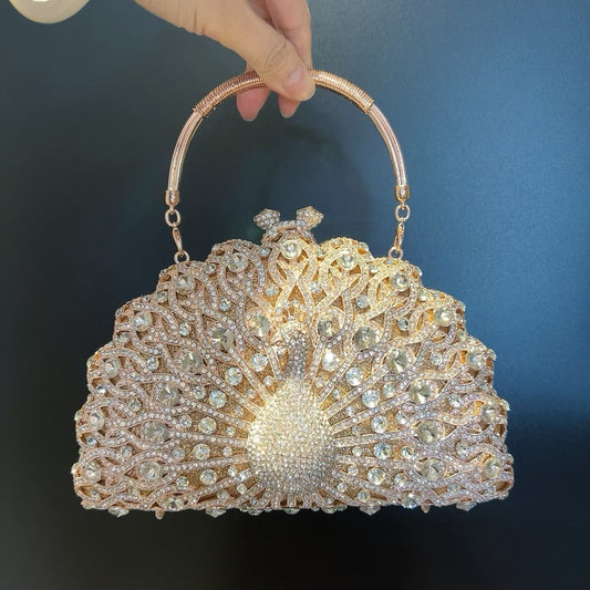 Large Peacock Diamond Every Night Bags Luxury