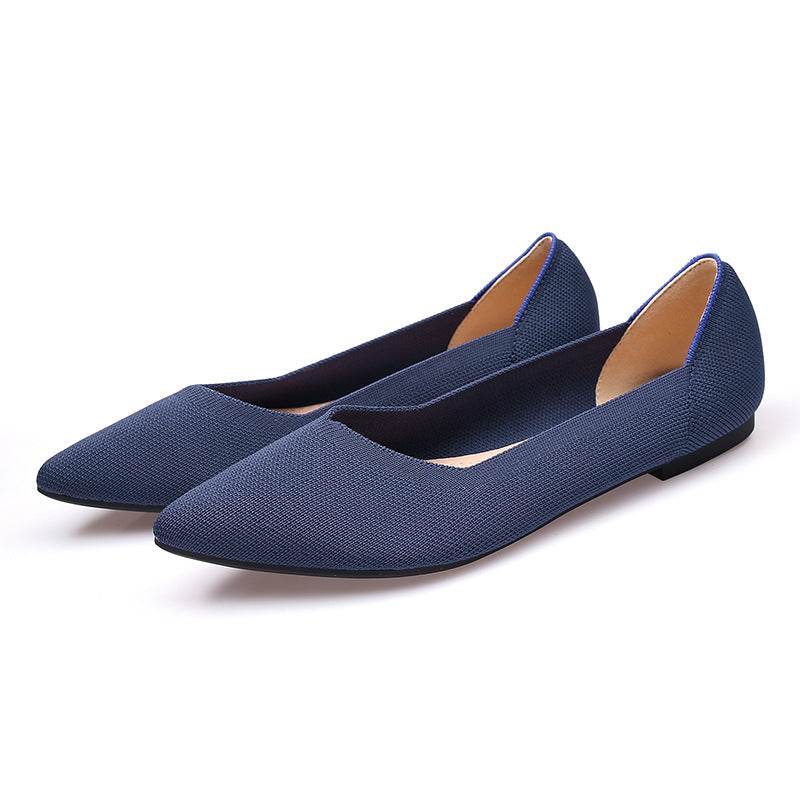 Women's Soft Flyknit Pointed Flat Shoes | Fashionable & Comfortable - Shanilia