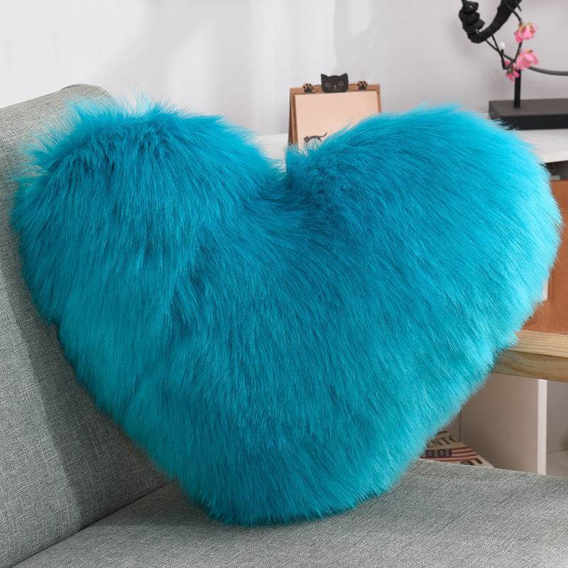 Fluffy Shaggy Heart-Shaped Throw Pillow Covers for a Cozy Home Decor - Shanilia