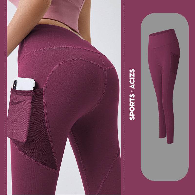 Yoga Pants Women With Pocket Leggings Sport Girl Gym Leggings Women Tummy Control Jogging Tights Female Fitness Pants - Shanilia