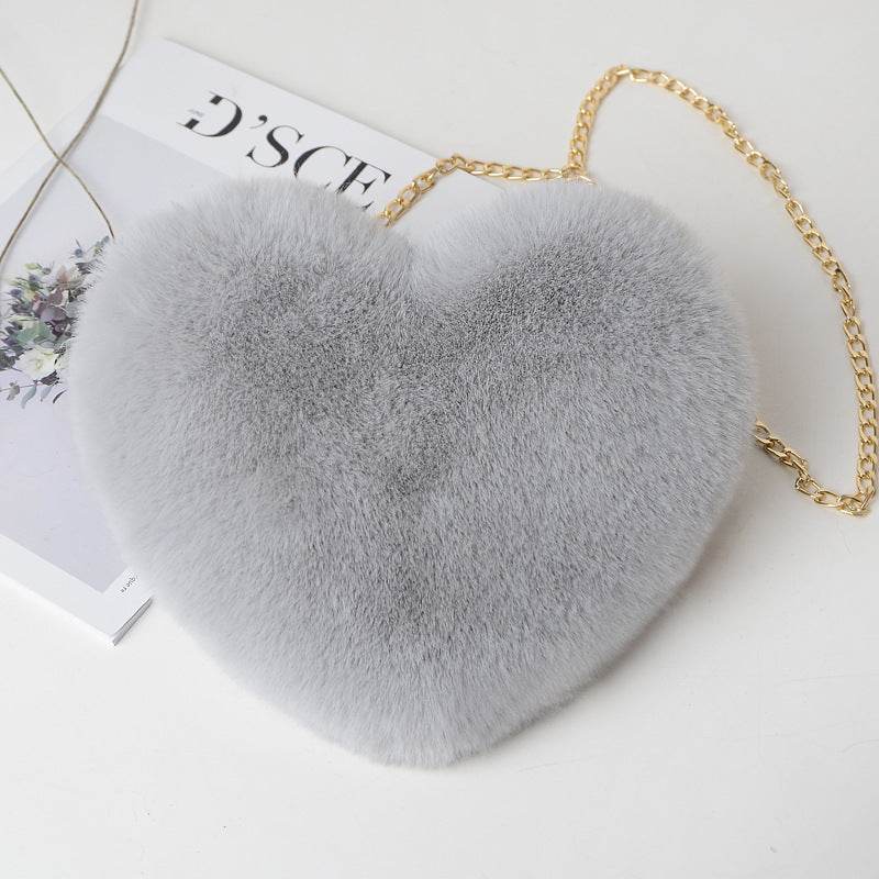 Love Bags For Women Plush Chain Shoulder Bags Valentine's Day Party Bag - Shanilia