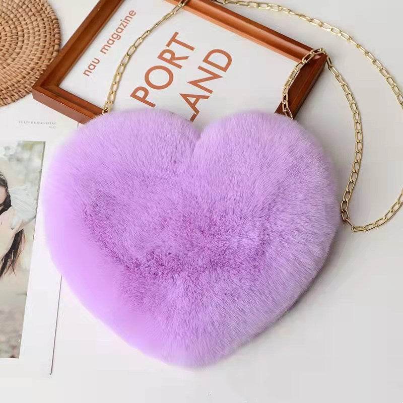 Love Bags For Women Plush Chain Shoulder Bags Valentine's Day Party Bag - Shanilia