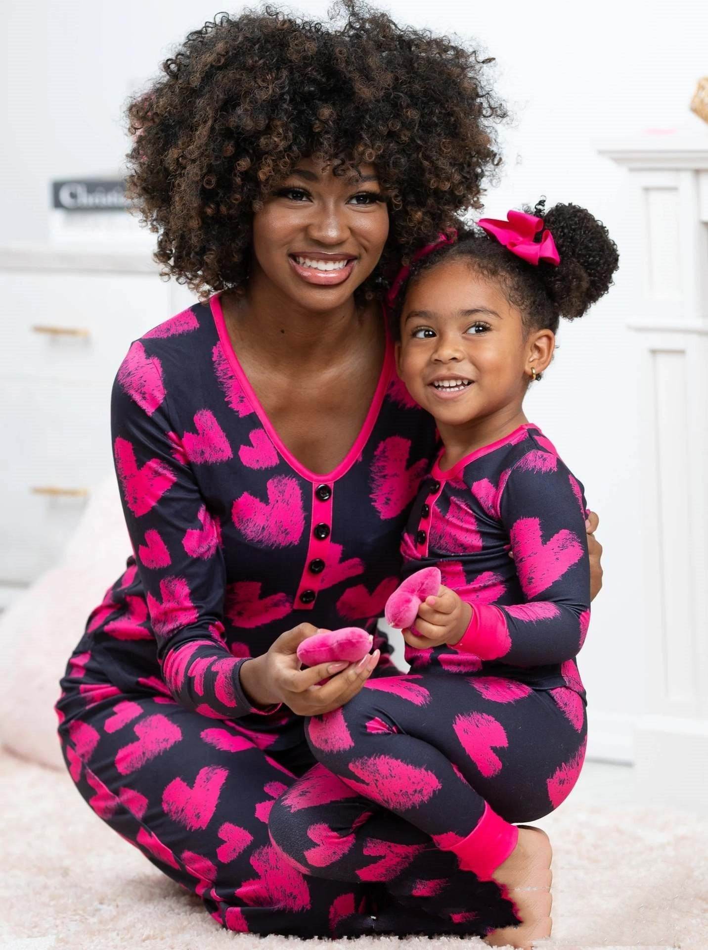 Beauty Clothing Valentine's Day Heart Pajamas Parent-child Suit - Shanilia