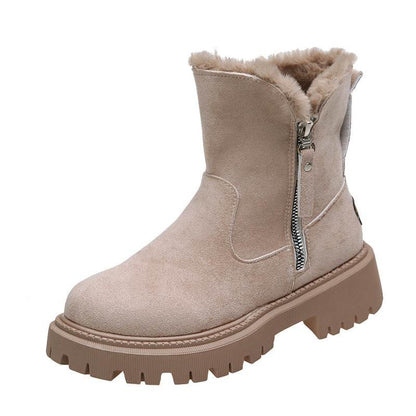 Thick Plush Snow Boots Women Faux Suede Non-slip Winter Shoes - Shanilia