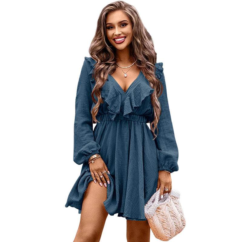 Women's Fashion Solid Color Dress - Shanilia