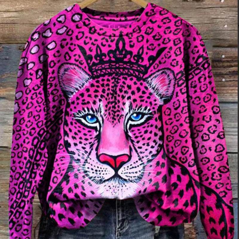 Women's Tiger Pattern 3D Printed Sweater T-shirt - Shanilia