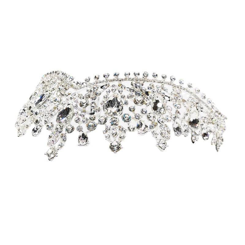 Rhinestone Crown Bridal Wedding Tiara Big Crown Wedding Tiara Crown - Shanilia