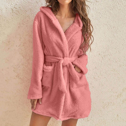 Cute Duck Pajamas: Coral Velvet Winter Nightgown for Women - Shanilia