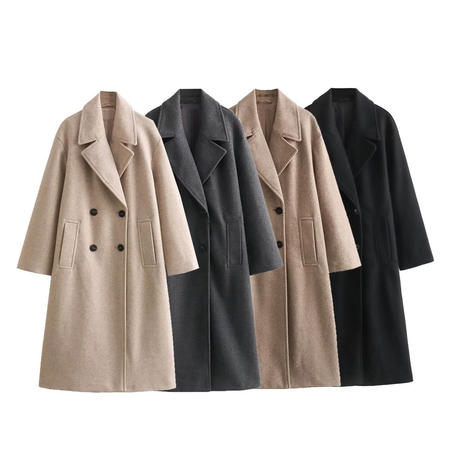 Women's Soft Loose Woolen Overcoat Coat - Shanilia