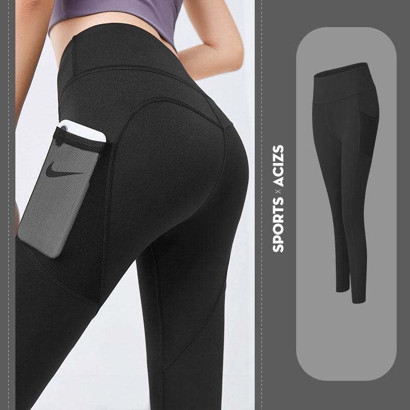 Yoga Pants Women With Pocket Leggings Sport Girl Gym Leggings Women Tummy Control Jogging Tights Female Fitness Pants - Shanilia