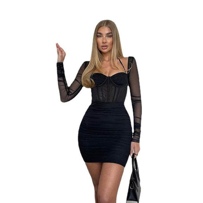 Women's Hip-wrapped Short Dress - Shanilia