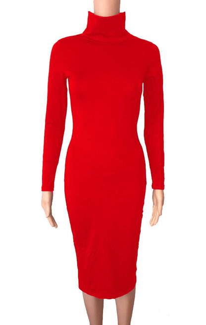 Long Sleeve Women's Nightclub Solid Color Dress - Shanilia