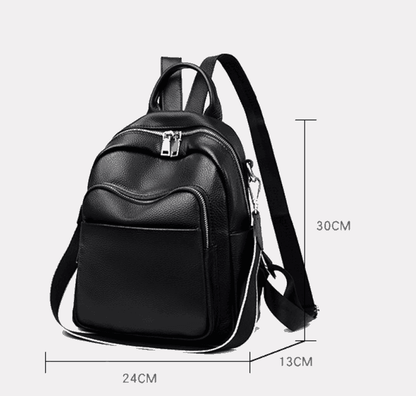 Leather Backpack Women's New First Layer Cowhide Simple All-match - Shanilia