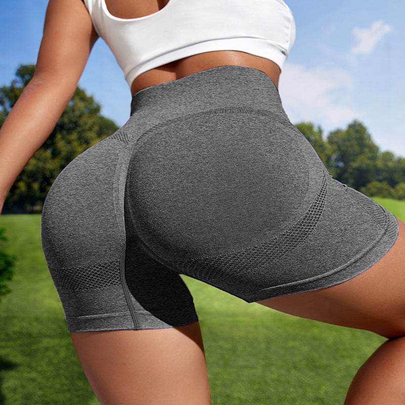 Women Sport Seamless Short Leggings High Waist Elastic Solid Yoga Leggings Ftness Gym Trainning Joggings Pants - Shanilia