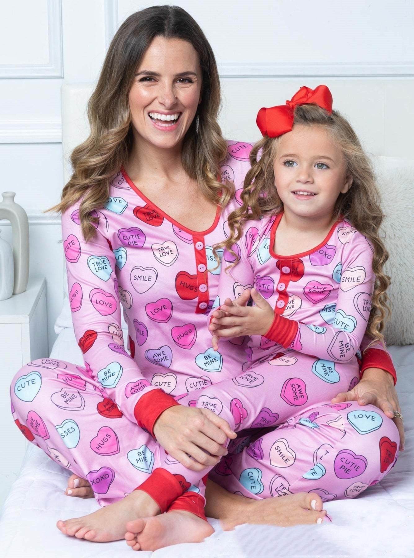 Beauty Clothing Valentine's Day Heart Pajamas Parent-child Suit - Shanilia